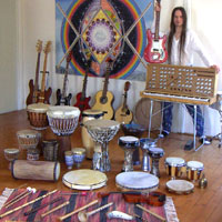 Jiri Klokocka and some of his music instruments