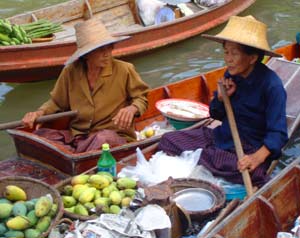 Floating market at Taka in Thailand