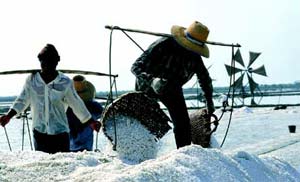 Sea salt production in Thailand